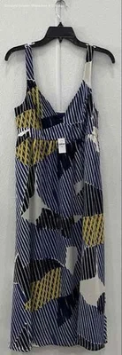 Banana Republic White Blue Yellow Sleeveless Dress Size 4 Tall NWT - Image 1 of 3