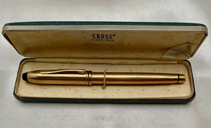 US PRECISION VALVE CROSS TOWNSEND 10k GOLD PLATED ROLLERBALL PEN w/BOX, c1995 g - Picture 1 of 12