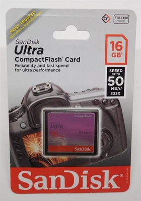 New SanDisk Ultra II 16GB SDCFHS-016G-A46 CompactFlash Memory Card - Image 1 of 4