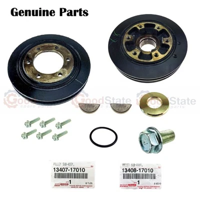Genuine LandCruiser HZJ80 HZJ79 1HZ Crank AC & Harmonic Balancer Pulley Kit - Image 1 of 4