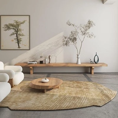 Moderne Farbe Salbeigrün Apfelgrün Abstrakt Handgewebt Wolle und Viskose Teppich - Bild 1 von 4