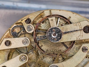 Antike Schweizer Gewichtsunruh Zähler Hebel Gabel Lepine Taschenuhrwerk - Bild 1 von 6