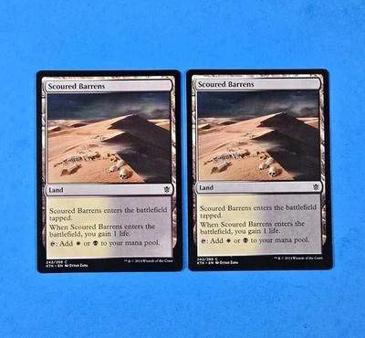 2x Scoured Barrens Khans of Tarkir 2014 Mtg Magic Gathering Card Dual Land 242 - Image 1 of 2