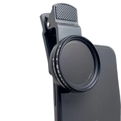 37mm Adjustable Phone Camera ND Lens Filter ND2‑400 Neutral Density Clip-On S - Image 1 of 4