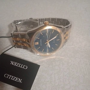 Citizen Men's Watch BM7334-58L Eco Drive Corso Blue Dial Two Tone Bracelet 40mm - Picture 1 of 6