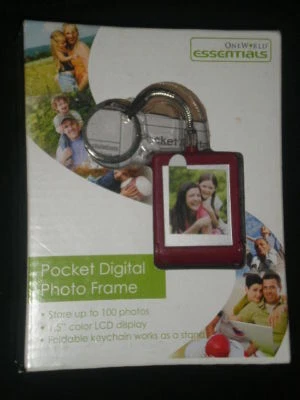 One World Essentials Digital Photo Frame KeyChain BURGUNDY - Image 1 of 3
