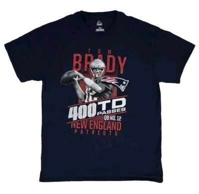 Majestic New England Patriots TOM BRADY - 400 TD PASS синяя футболка мужская L NFL - Изображение 1 из 4