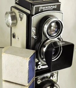 Shade hood Flexaret Meopta square bayonet B40 metal + Genuine box very nice - Picture 1 of 12