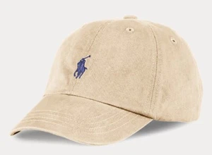 Polo Ralph Lauren Khaki Hat Boys 5/7 Chino Ball Cap Adjustable Strap Curved - Picture 1 of 4