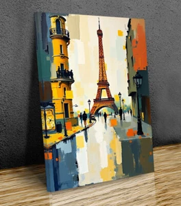 Paris Abstrakte Kunst Aufgesetzter Leinwanddruck Fertig Zum Aufhängen - Bild 1 von 9