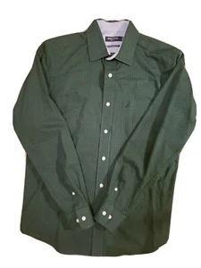 Nautica Men's Long Sleeve Slim Fit Button Up Green Plaid Winkle Resistant Size M - Picture 1 of 7