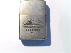 U.S.S. BOSTON CAG 1 Cigarette Lighter Zippo Navy Destroyer Vintage - Picture 1 of 7