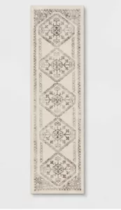 Threshold Washable Runner 24"x84" Kensington cream Distressed Style rug - Picture 1 of 2
