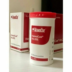 HemoCue Hemoglobin Hb 201 Microcuvettes (50/Bottle) LONG EXPIRY - Picture 1 of 5