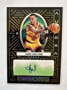 2021-22 Obsidian John Collins Aurora Etch Green Auto Autograph /25 Hawks #JCO SP - Bild 1 von 2