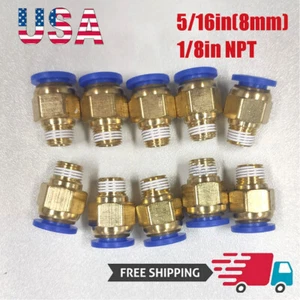 Ajuste de tubo de conexión de empuje recto macho de 8 mm o 5/16"" OD a 1/8"" NPT NUEVO- - Imagen 1 de 10