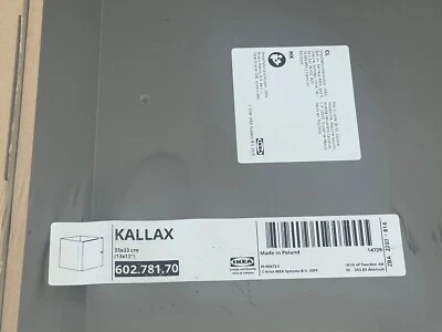 New Ikea KALLAX Wood Shelf Insert 602.781.70 14729 33 x 33cm 13" x 13" Black - Image 1 of 3