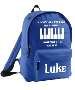 Kinder Tasche personalisiert Rucksack Backpack Name hinzufügen Klavierspieler Pianist Mädchen Jungen - Bild 1 von 12