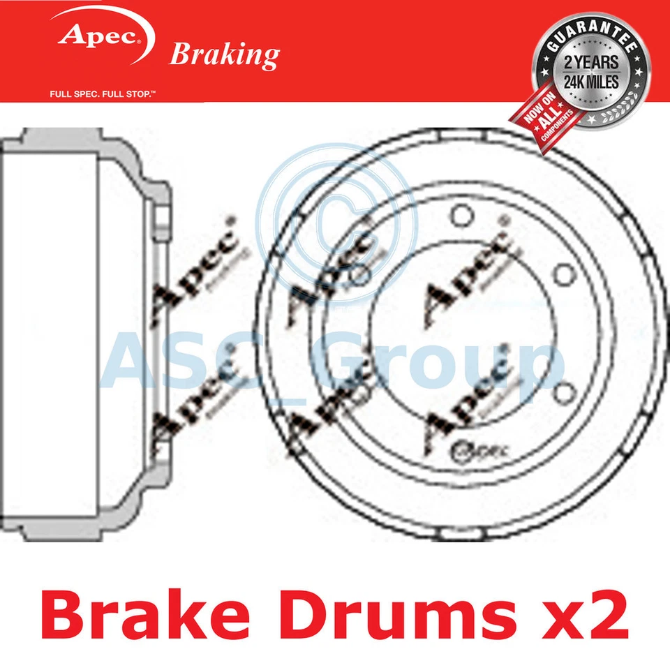 2x Apec 281mm (Interne) 6 Clou Rechange Arrière Frein à Main Frein De DRM9920 - Photo 1/1