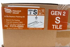 12x Pegasus Solar S-Tile Replace Flashing Kit PSTR-FSB0 Post W/ T-Bolt & Boot - Picture 1 of 5