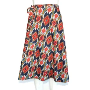MARTINEA DREAM BEAUTIFUL INDIAN WRAP SKIRT SOUTHWESTERN AZTEC RED BLUE - 677 - Picture 1 of 6