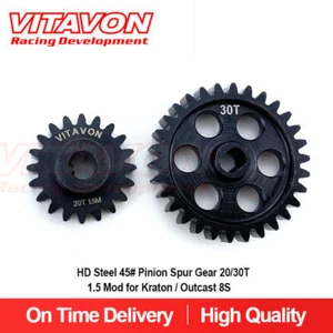 Vitavon CNC 1.5 Mod Pinion Spur Gear 20/30T 25/30T 25/25T For Kraton Outcast 8S - Picture 1 of 9