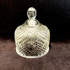 Vintage Avon Fostoria Pressed Glass Butter/Cheese Dish Cloche Dome 3 3/4" dia - Picture 1 of 9