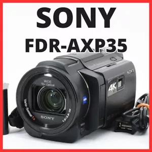 SONY FDR-AXP35 4K Video Camera Handycam 10x Optical Color Black Beautiful - Picture 1 of 10