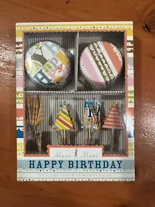 Meri Meri Happy Birthday Cupcake Cases And Toppers “Bright Birthday” NIB 24 - Picture 1 of 3