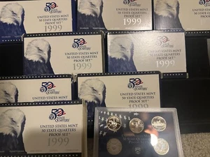 8 Set LOT of 1999-S ORIGINAL Proof Quarter Sets w/Boxes - Picture 1 of 1