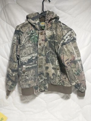 Cabela's 儿童迷彩 M 码常规狩猎夹克拉链 — 第 1/3 张图片