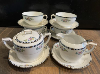 12 tazas Noritake Sheridan platillos CUENCO DE AZÚCAR CREMA servicio para 4 Japón Foto 1 de 3