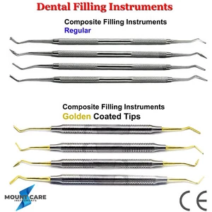 Dental Composite Restoration Filling Instrument Scalers Spatulas Gold Coated CE  - Picture 1 of 9