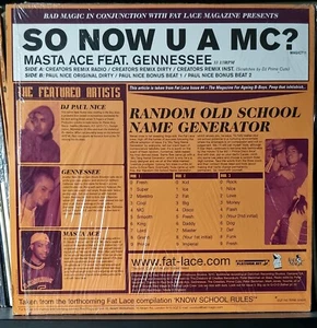 Masta Ace Ft Gennessee – So Now U A MC? Creators/Paul Nice (Bad Magic) 2000 - Picture 1 of 3