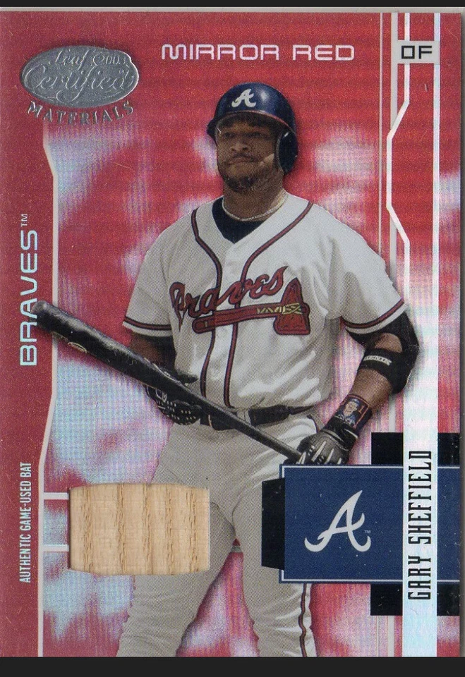 Gary Sheffield 2003 Leaf Cert. Materials Mirror Red Materials Baseball Card #14 - Image 1 of 1