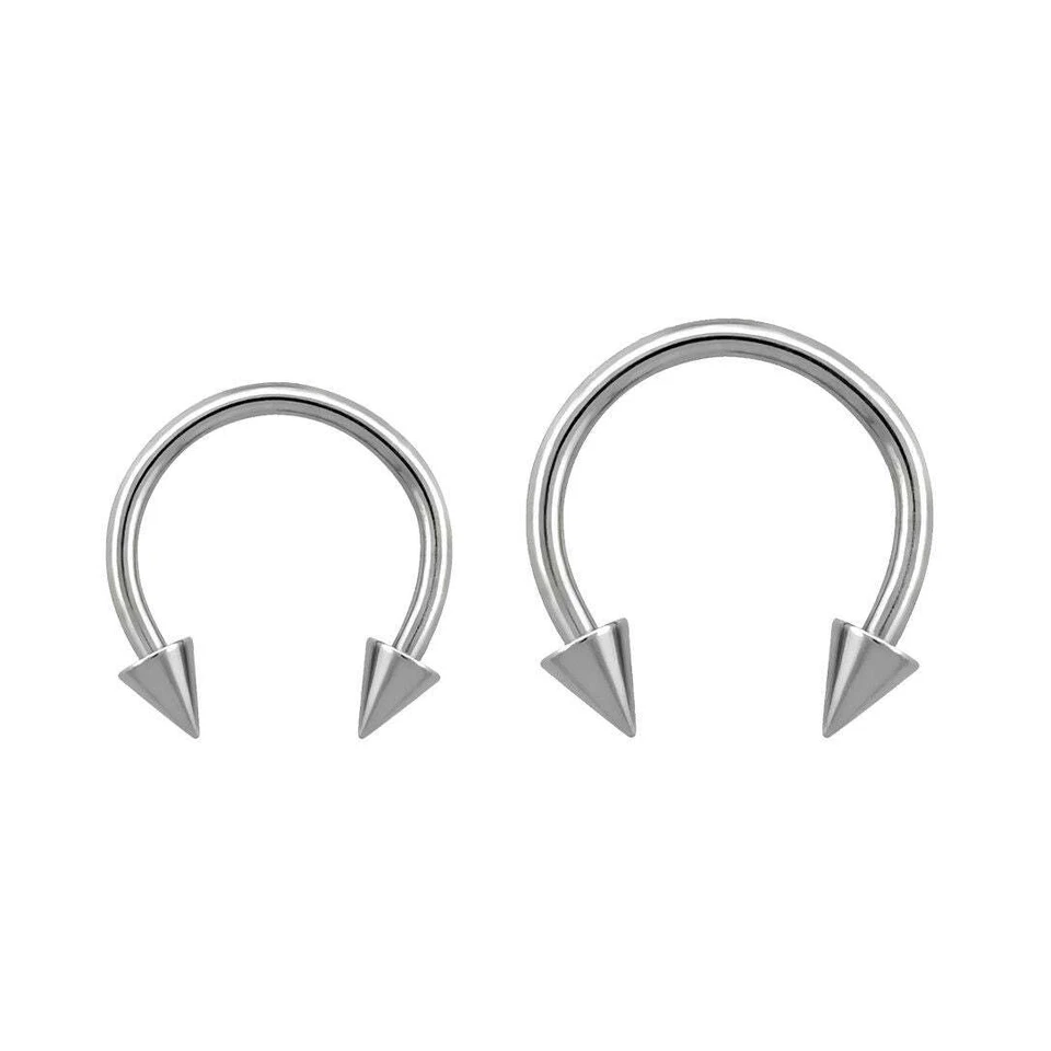 ❤ 0,8 mm Hufeisen Nase Ohr Piercing Circular Barbell Augenbrauen Kegel Spitze - Bild 1 von 1
