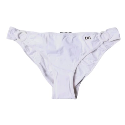 DOLCE & GABBANA Traje de baño Blanco Nylon Ropa de playa Parte inferior de bikini IT3 / M RRP 530usd Foto 1 de 4