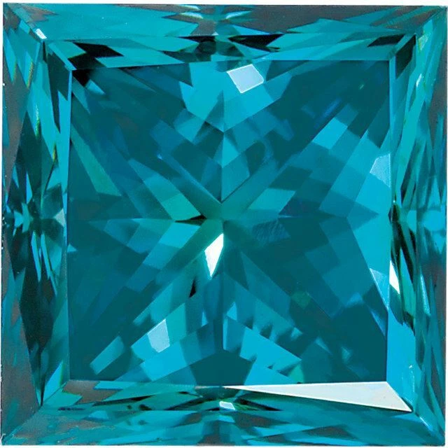 Natural Extra Fine Teal Blue Diamond - Square Princess - VS2-SI1 - Africa - Extr - Image 1 of 1