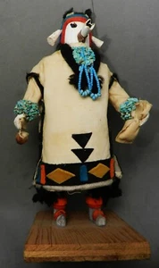 RARE VINTAGE ROBERT COONSIS ZUNI SHALAKO KACHINA DOLL ,Sgnd, 9" , HNDMD - Picture 1 of 19