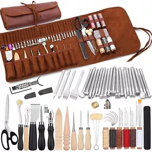 102 PIEZAS Herramientas de Trabajo de Cuero Kit de Herramientas de Cuero con Bolsa de Almacenamiento Personalizada, Cuero... - Imagen 1 de 7