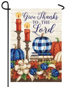 Give Thanks Candles Garden Flag - Picture 1 of 1