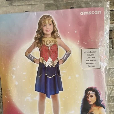 Girls Wonder Woman Costume Superhero Book Day Fancy Dress Kids Outfit 8-10 years - Image 1 of 4