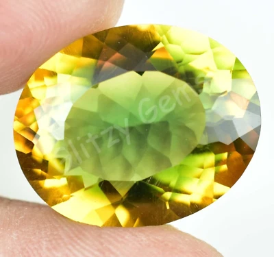 Natürlich Zweifarbig ( Gelb & Grün) Turmalin 18.35 CT Oval Zertifiziert - Bild 1 von 4