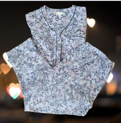 Secret Treasures Womens Pajama 2-Piece PJ Set Blue Lavender Paisley Size XL - Image 1 of 4