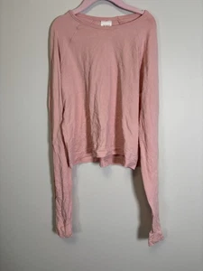 Athleta Girl Size 12 Workout Crop Top Pink Thumb Holes - Picture 1 of 5