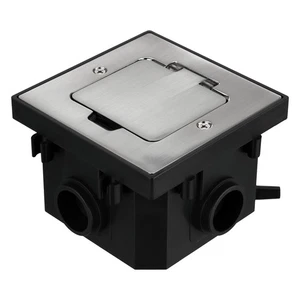 SET presa da incasso in acciaio inox IP44 I resistente al calpestio presa da pavimento coperchio pieghevole - Foto 1 di 18