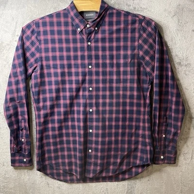 Bonobos Men's XL Long Blue/Pink Plaid Shirt Slim Fit Long Sleeve Button Down - Image 1 of 4