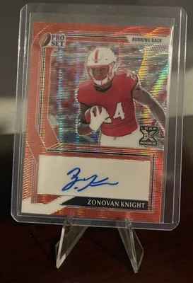 🏈 Zonovan Knight 2022 #D/5 Leaf Pro Set Metal Auto Wave Orange Cardinals - Image 1 of 2