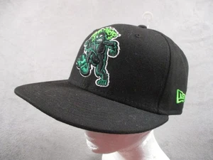 Cappello da ballo Eugene Smeralds berretto aderente uomo 7 1/8 nero verde MILB baseball nuova epoca - Foto 1 di 12