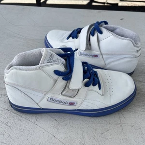 Reebok Workout Mid Strap Mens Size 11 Blue White Athletic Walking Shoes Casual - Picture 1 of 16